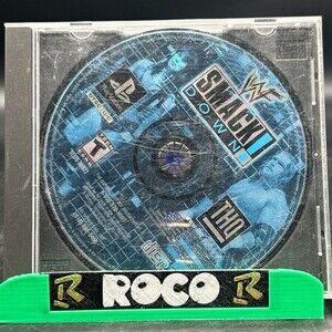 WWF SmackDown! PS1 THQ Wrestling Game Sony PlayStation 1 2000 Disc & Back Cover